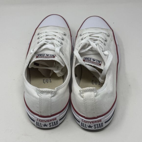 Converse All Star Chuck Taylor Sneakers Mens 12 White Canvas Low Top Shoes - Picture 11 of 16